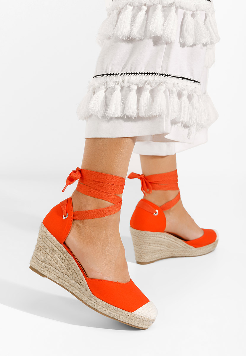 Oranžové espadrilky na platforme sandale Vilena