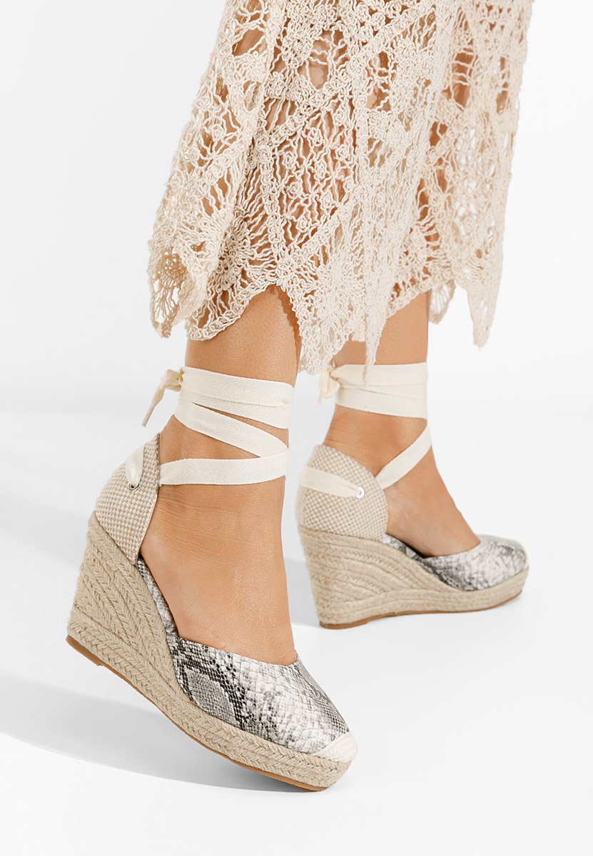 Sivé espadrilky na platforme sandale Vilena