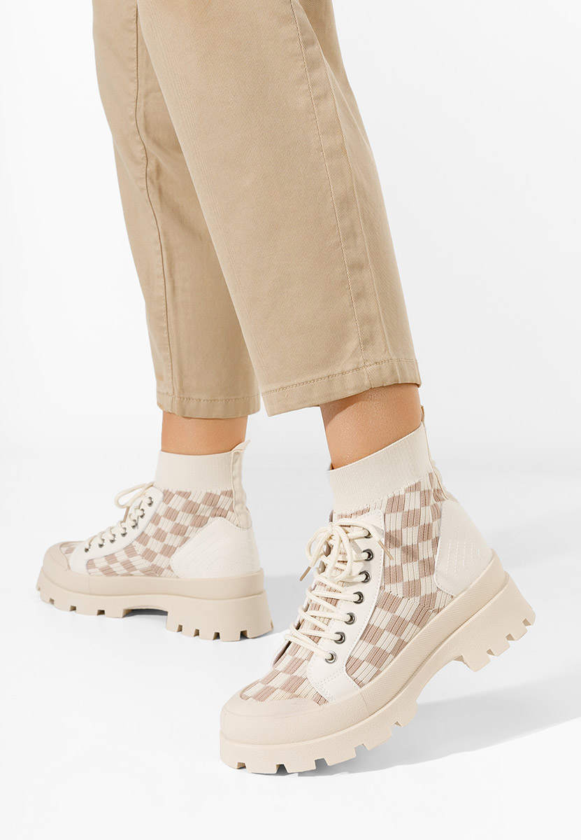 Béžové vysoké tenisky dámske Zendoria V2