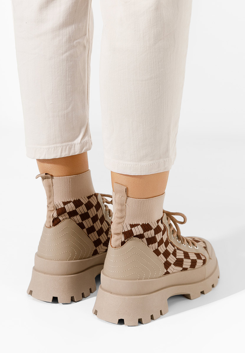 Khaki vysoké tenisky dámske Zendoria V2