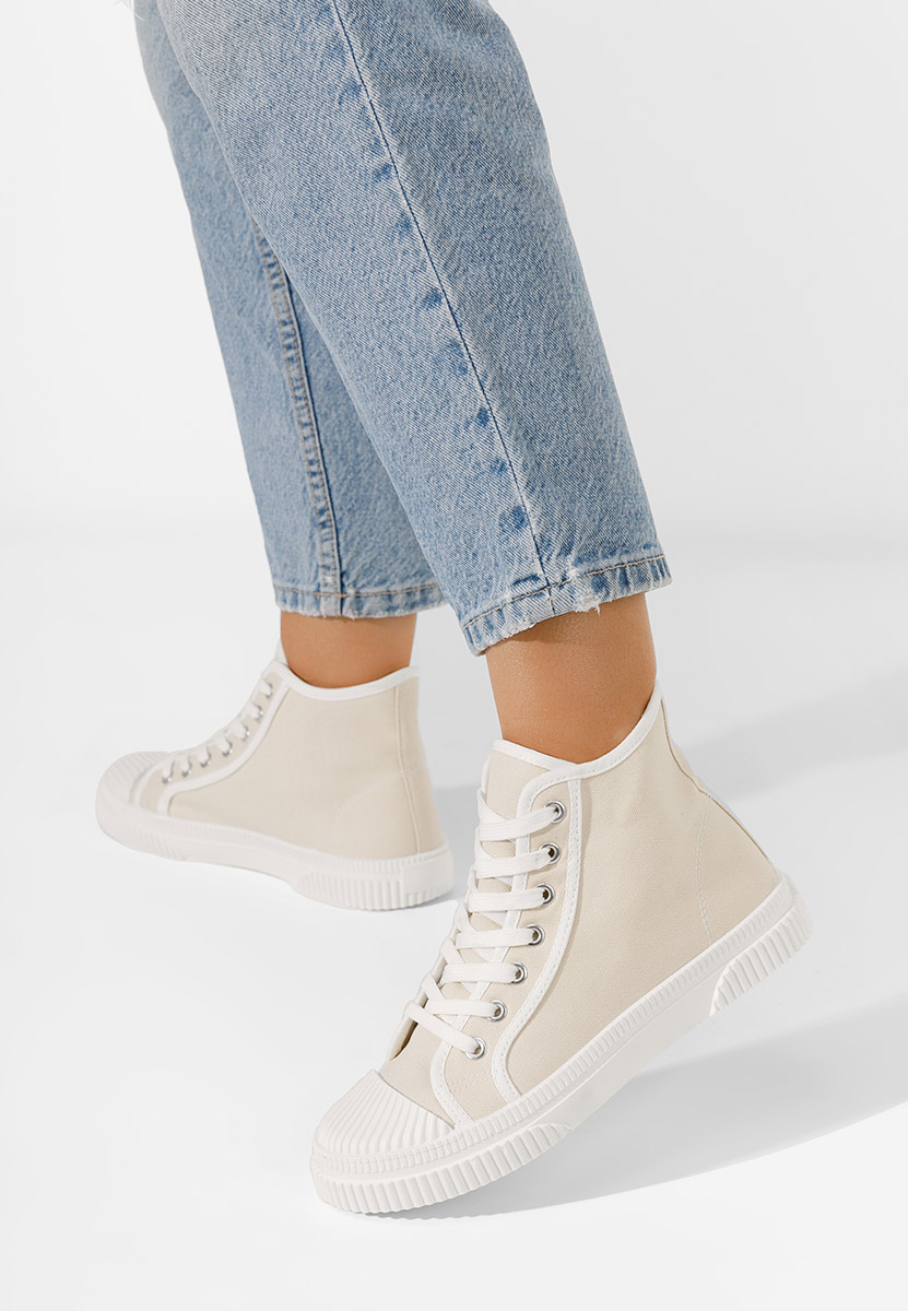 Béžové vysoké tenisky dámske Caneiro