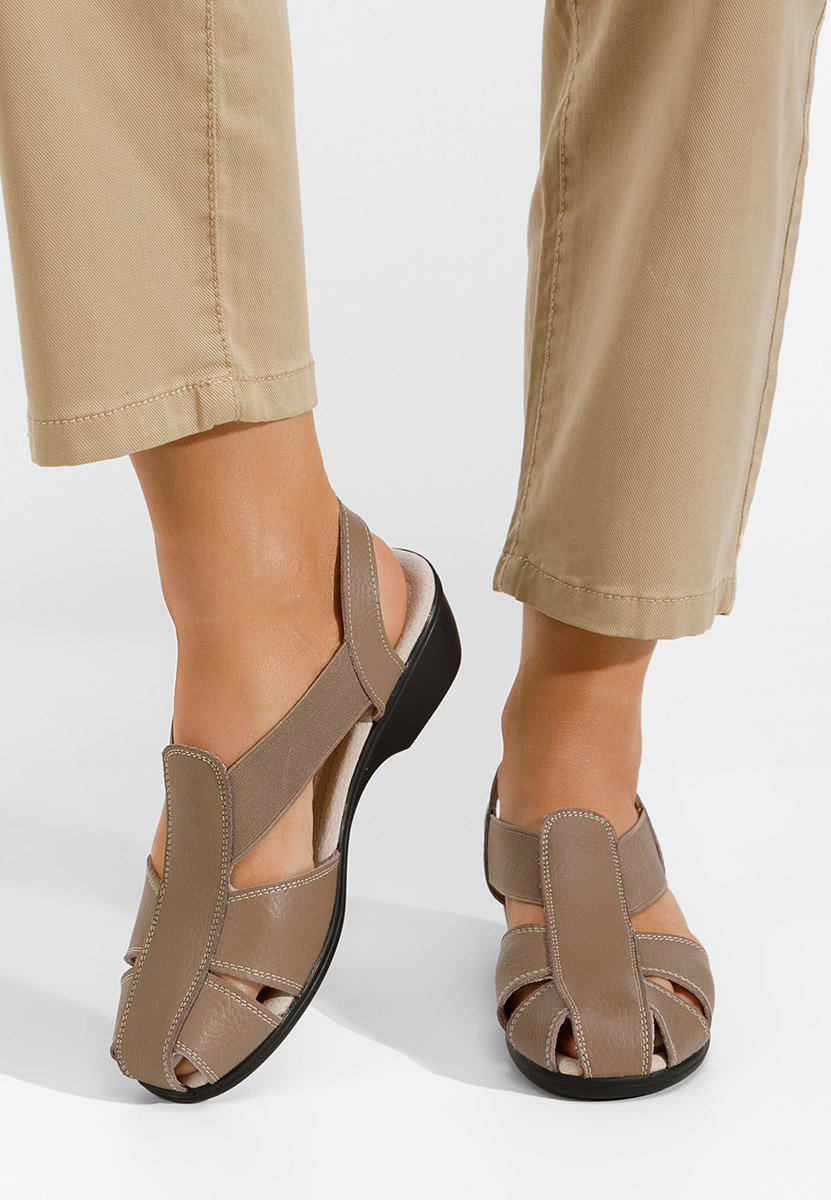 Khaki sandale na nizkom opatku Melona V4