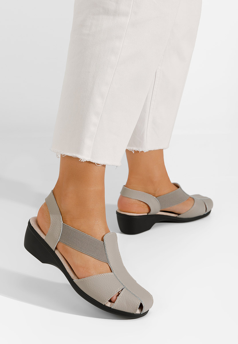 Sivé sandale na nizkom opatku Melona V4