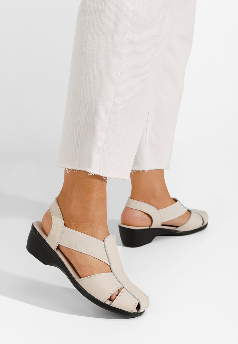 Béžové dámske kožené sandále Melona V4