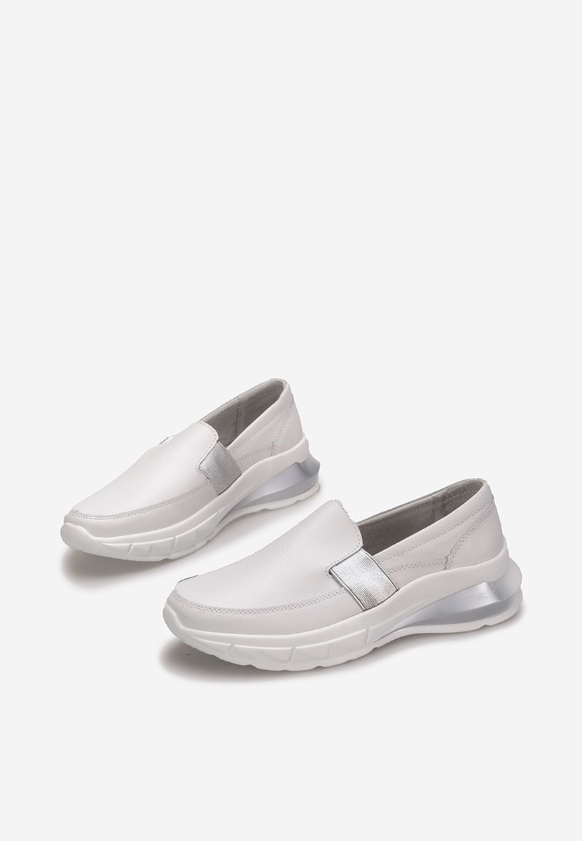 Biele kožené mokasíny dámske Amelya