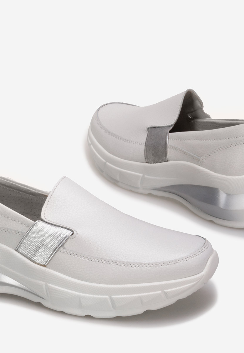 Biele kožené mokasíny dámske Amelya