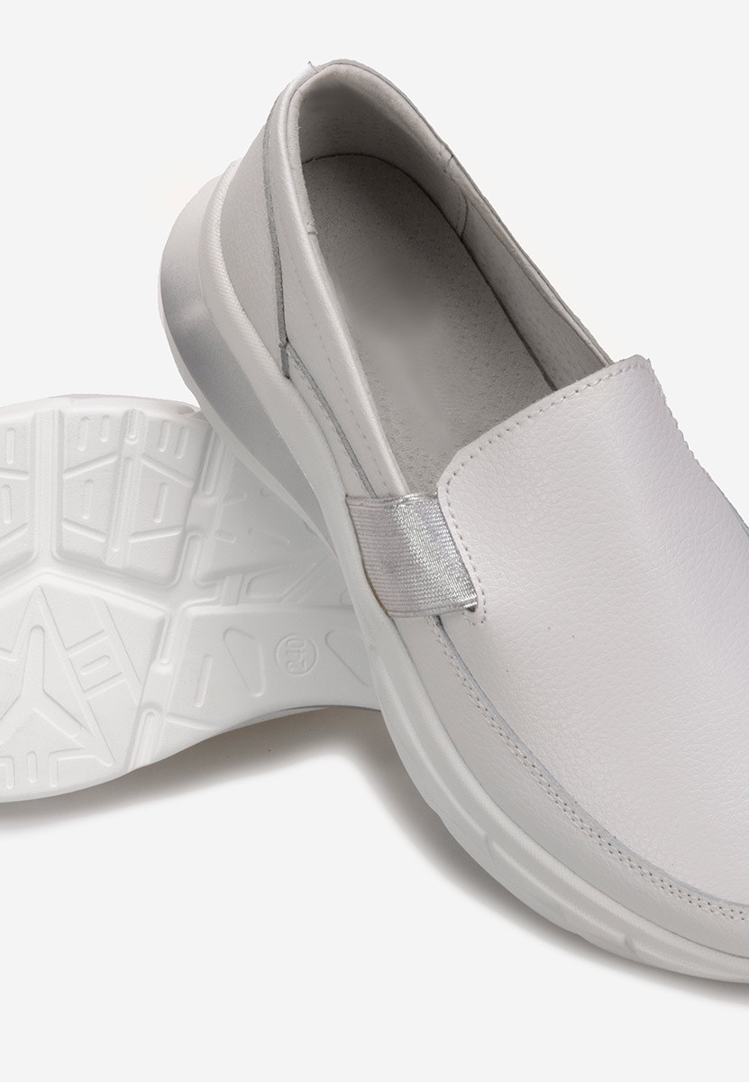 Biele kožené mokasíny dámske Amelya