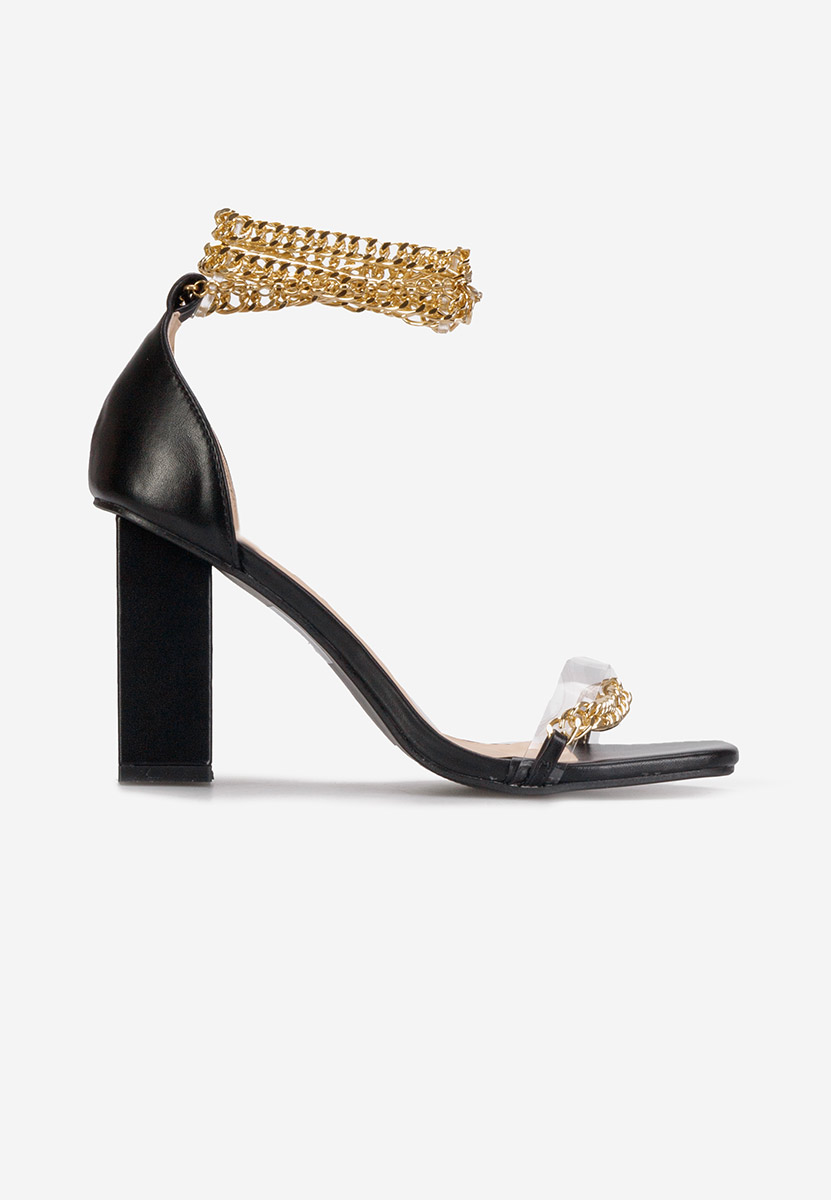 Čierne sandále na hrubom opätku Alize