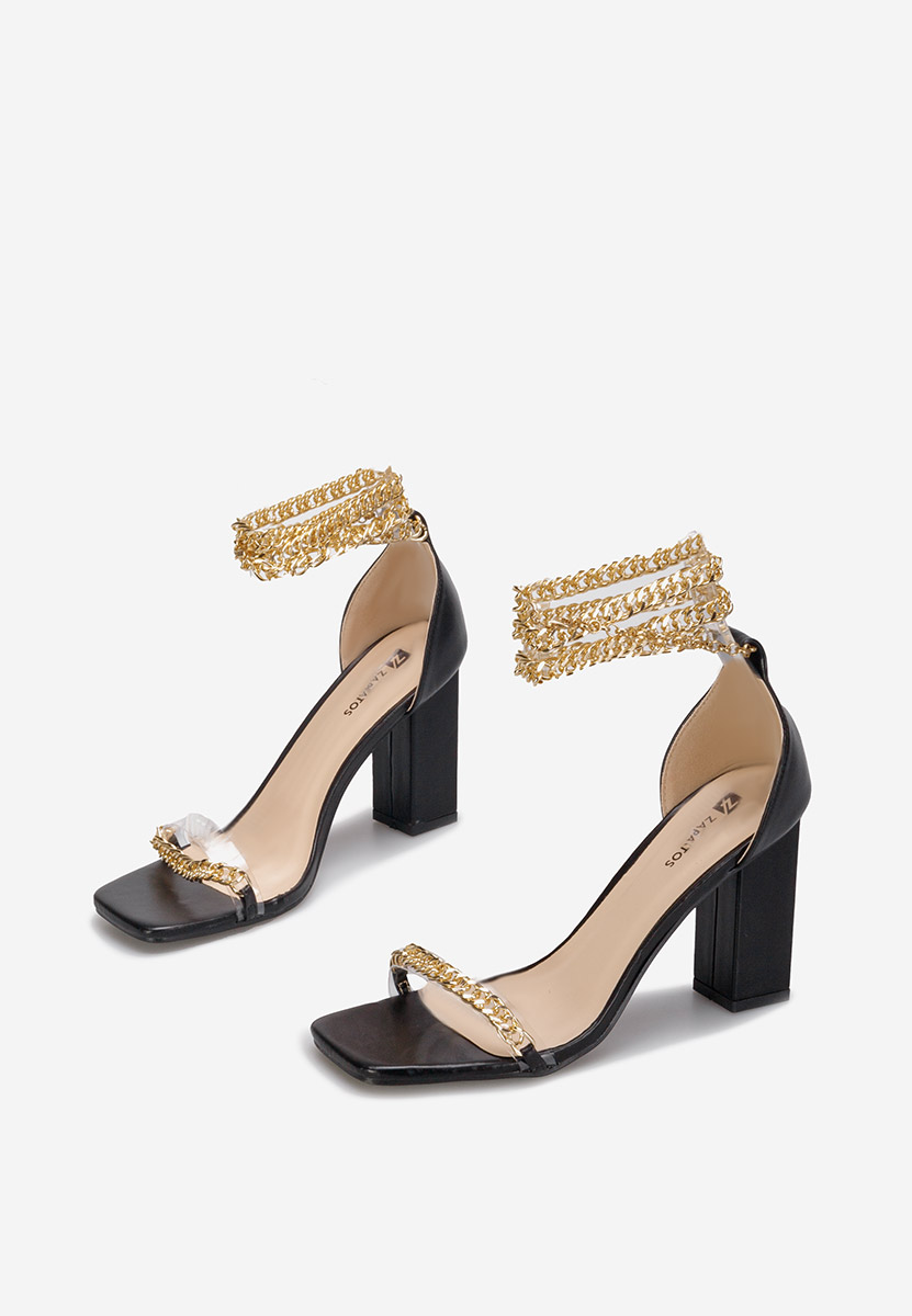 Čierne sandále na hrubom opätku Alize