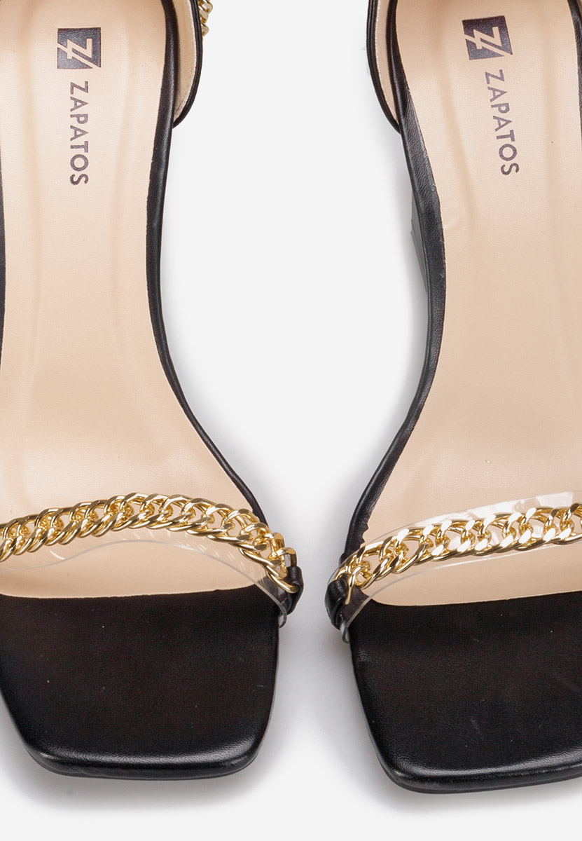 Čierne sandále na hrubom opätku Alize