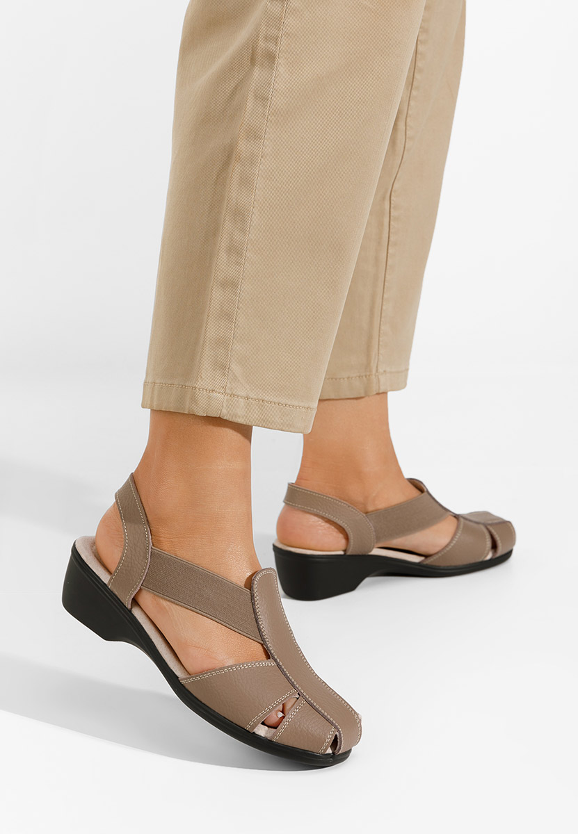 Khaki sandale na nizkom opatku Melona V4