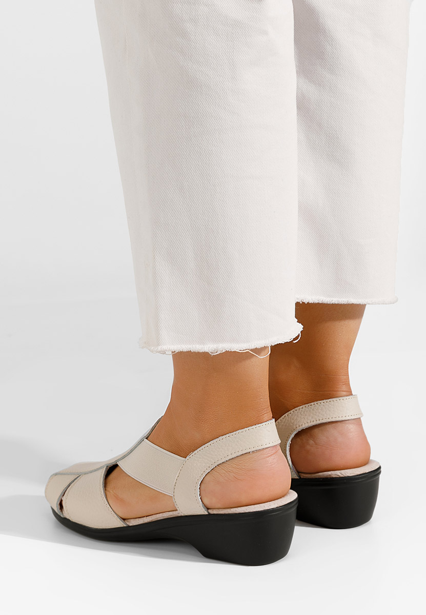 Béžové dámske kožené sandále Melona V4