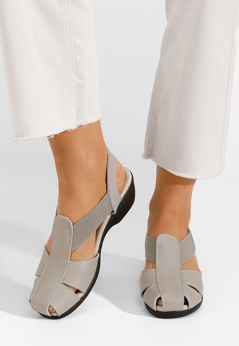 Sivé sandale na nizkom opatku Melona V4