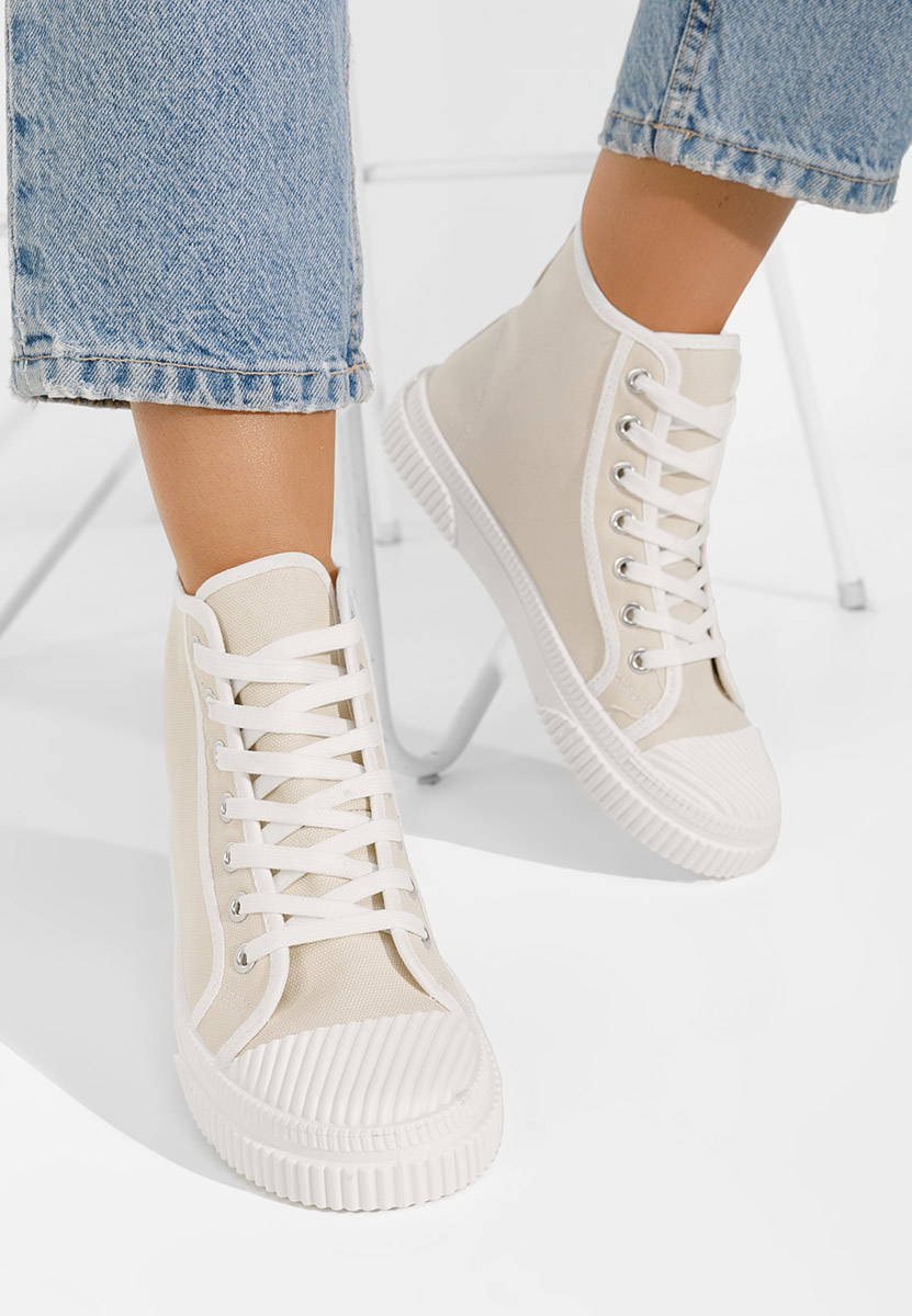 Béžové vysoké tenisky dámske Caneiro