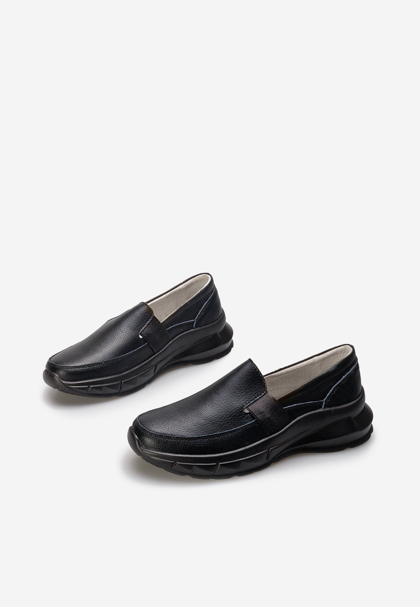 čierne kožené poltopánky dámske Amelya