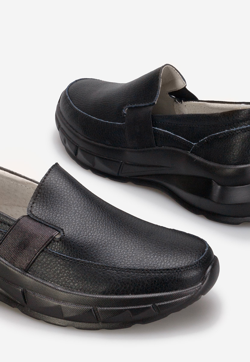 čierne kožené poltopánky dámske Amelya