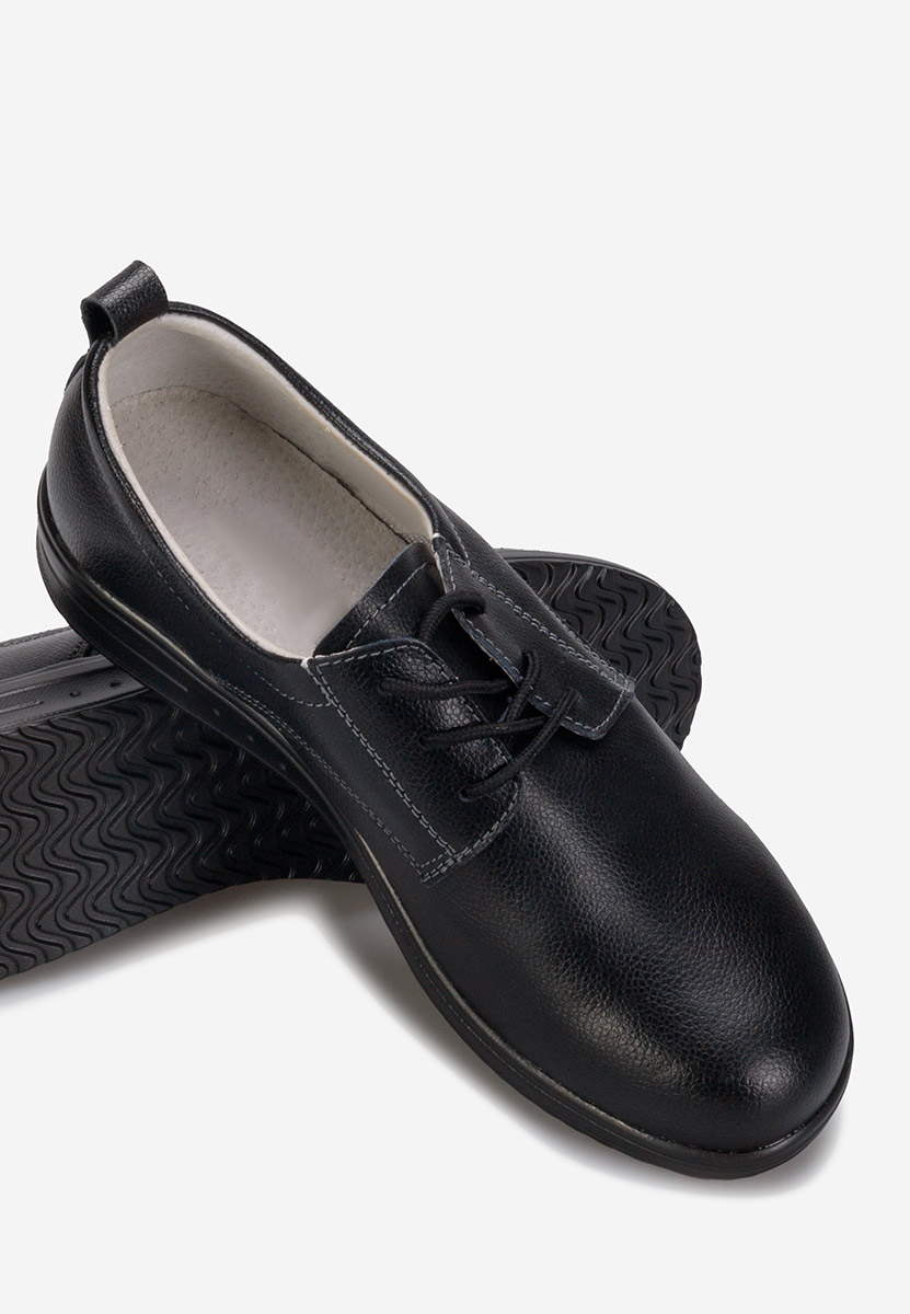 Čierne kožené poltopánky dámske Mefira