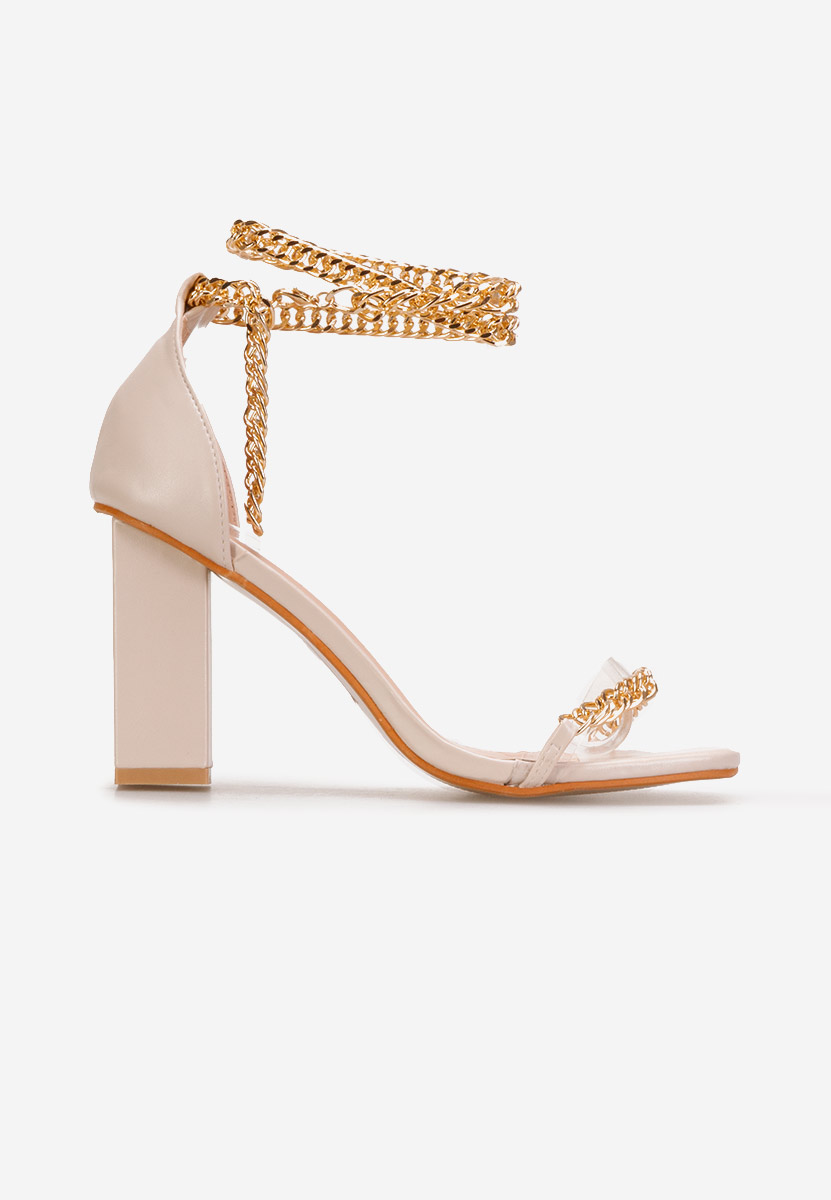 Béžové sandále s ozdobnými kamienkami Alize