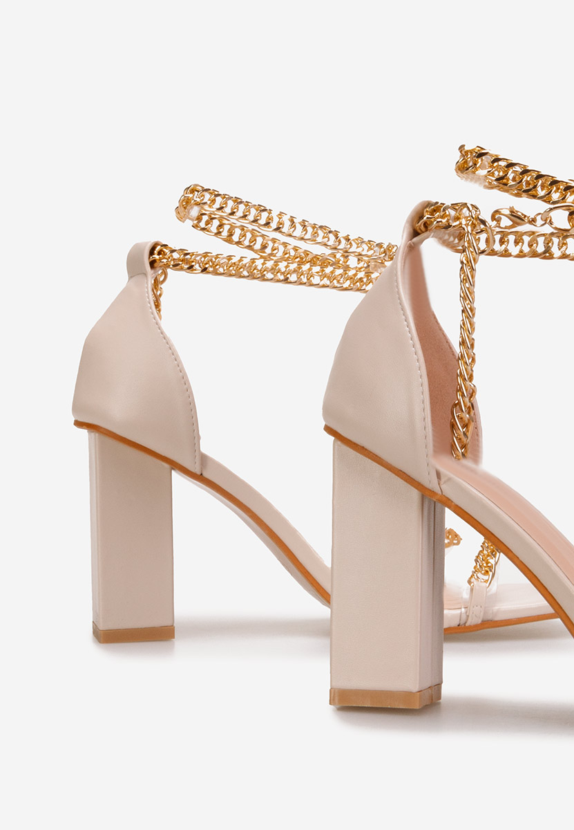 Béžové sandále s ozdobnými kamienkami Alize