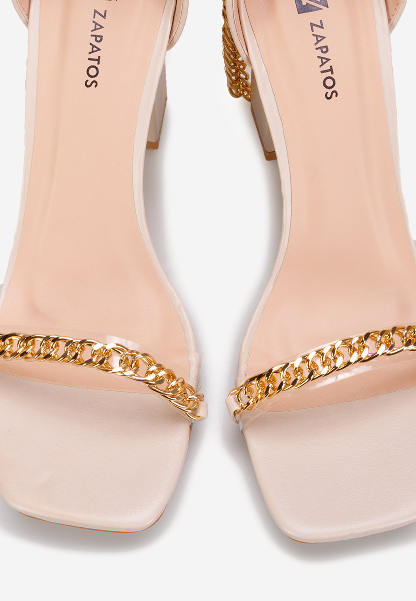 Béžové sandále s ozdobnými kamienkami Alize