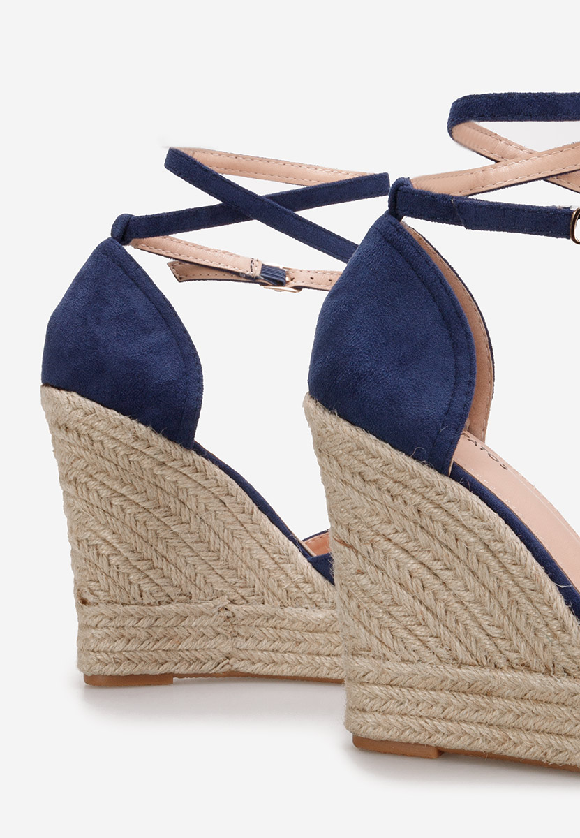 Modré espadrilky na platforme sandale Saniza