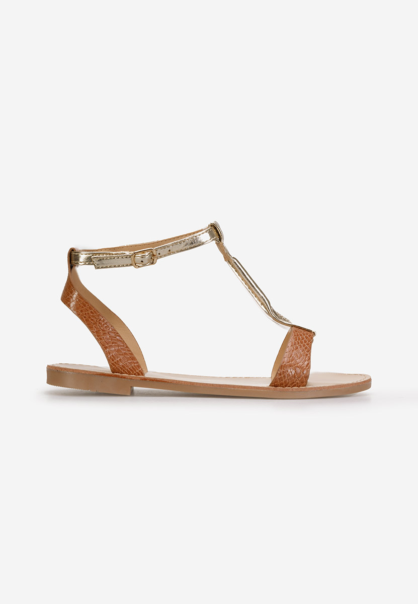 Camelové nízke sandále Isabela