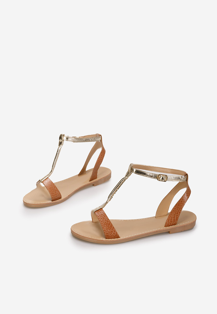 Camelové nízke sandále Isabela