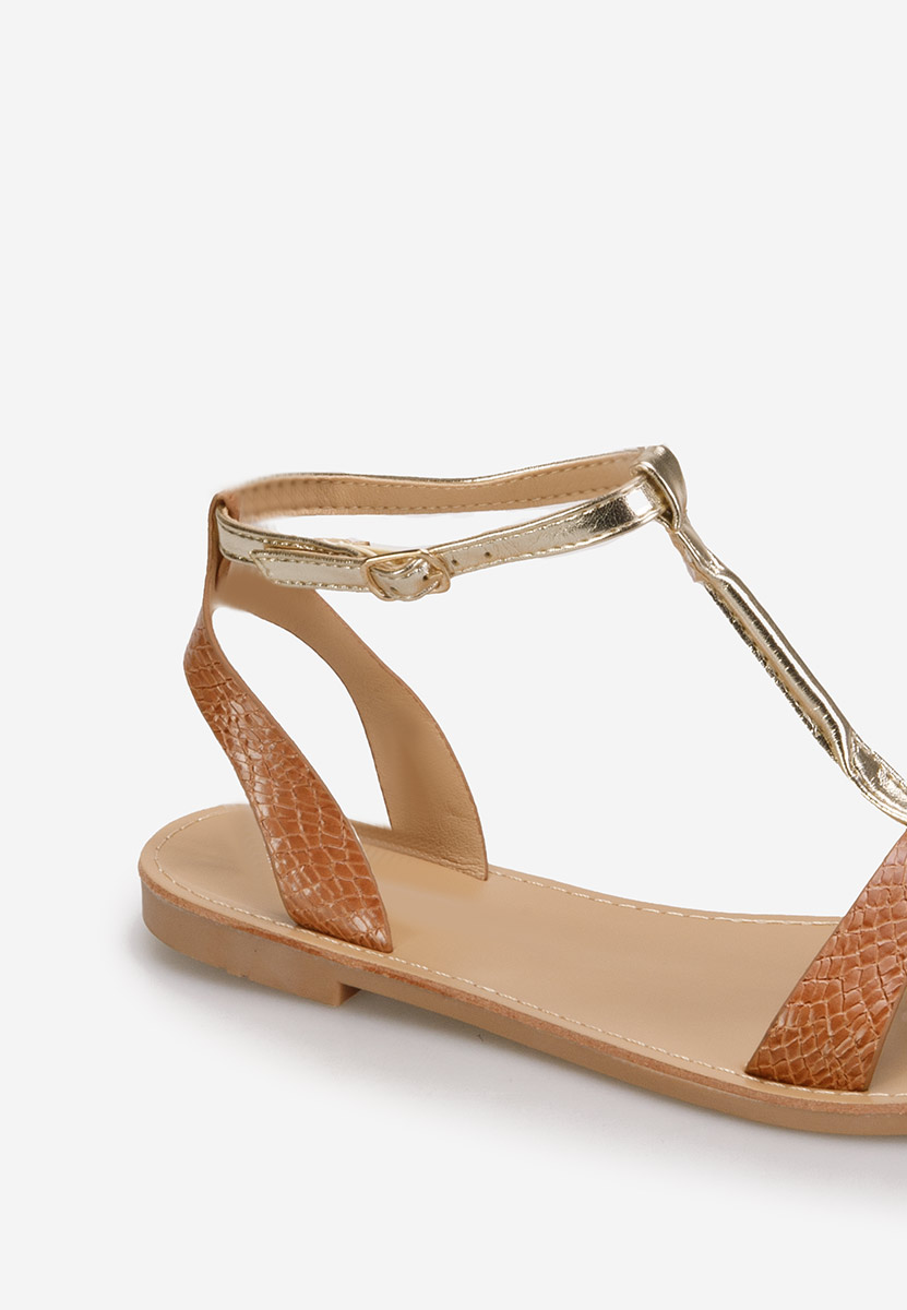 Camelové nízke sandále Isabela