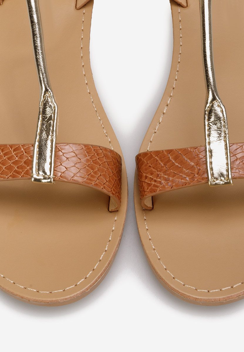 Camelové nízke sandále Isabela