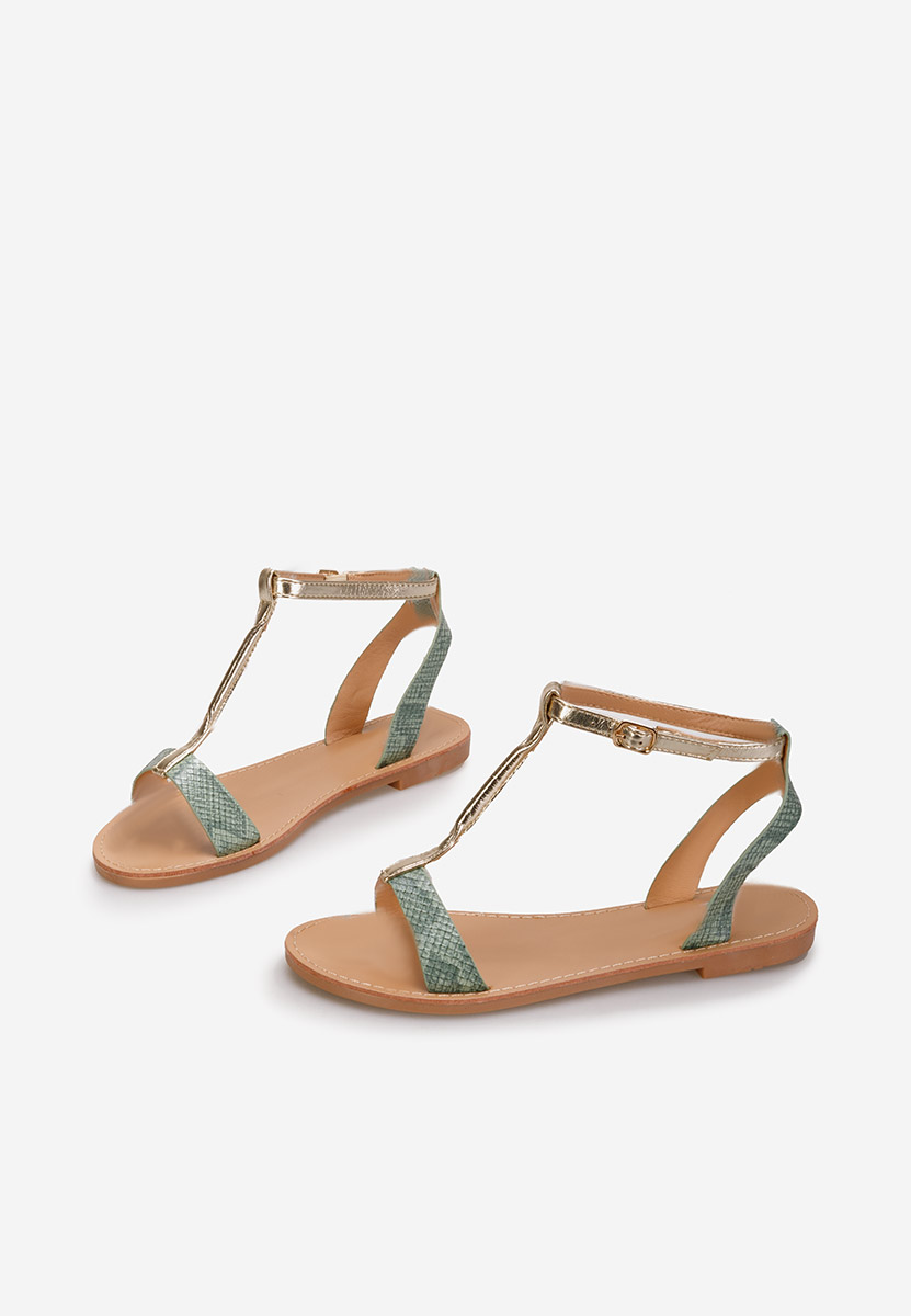 Zelené nízke sandále Isabela