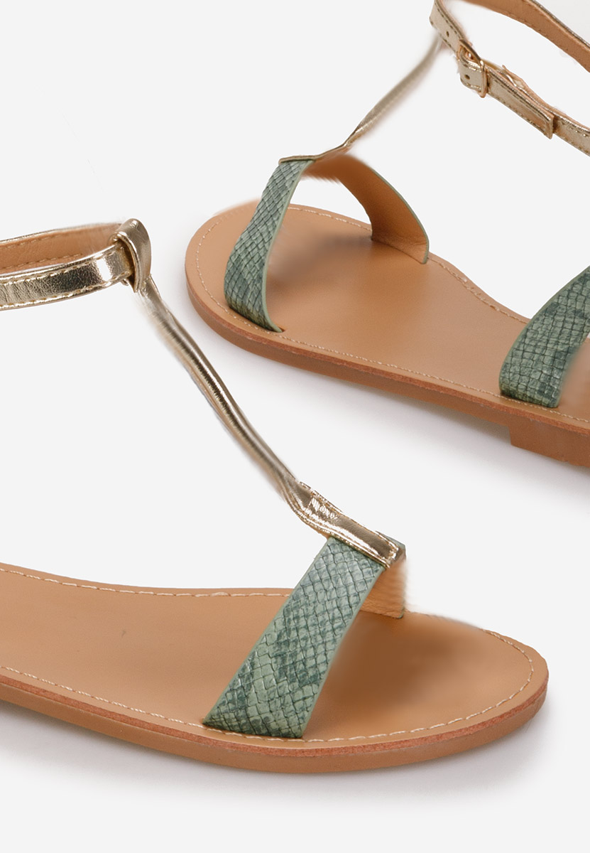 Zelené nízke sandále Isabela