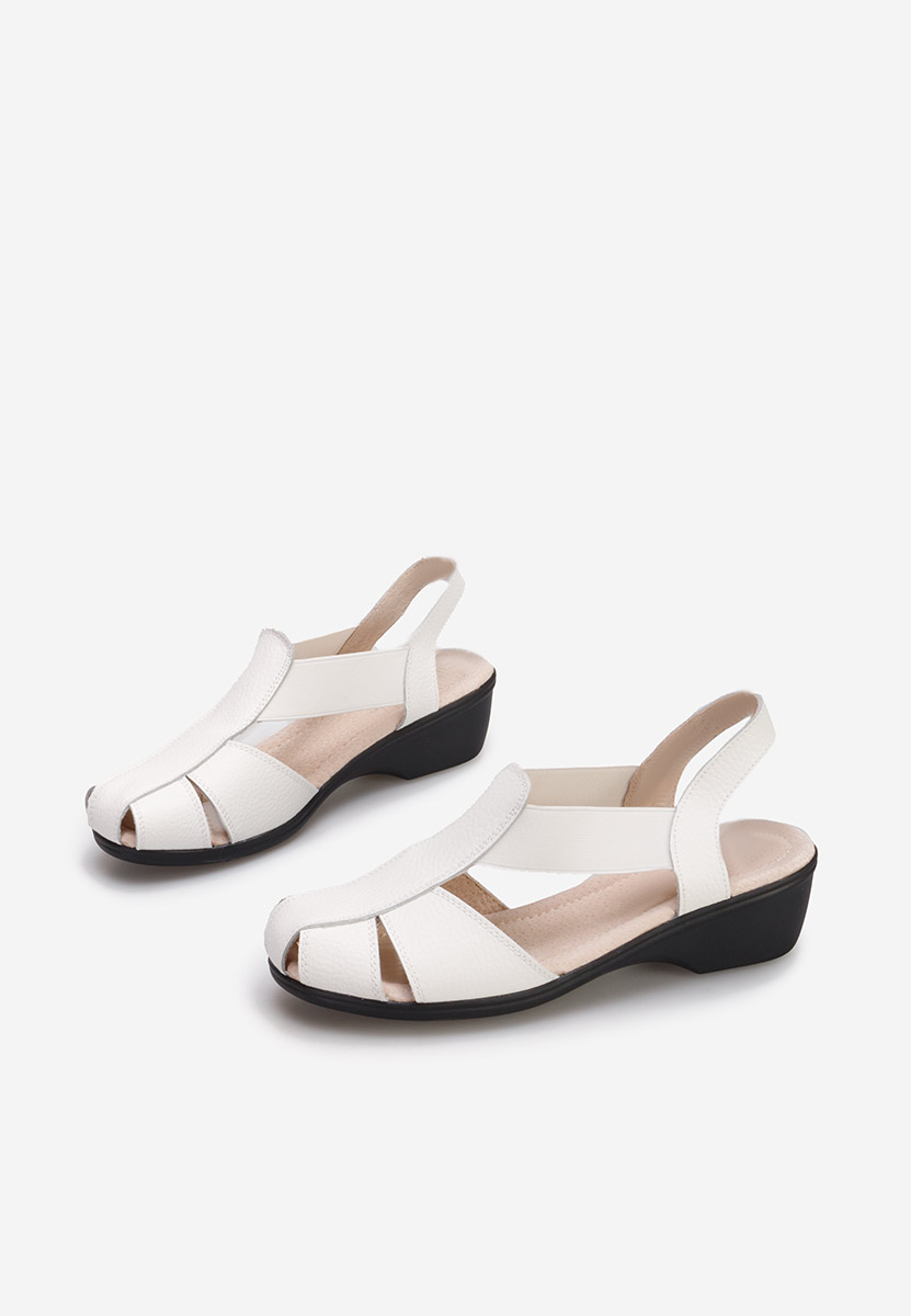 Biele sandale na nizkom opatku Melona V4