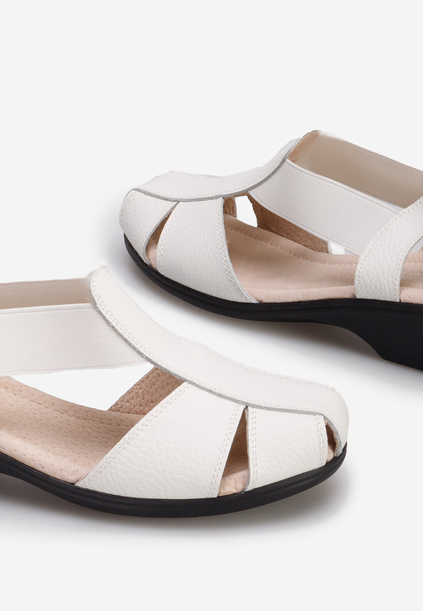 Biele sandale na nizkom opatku Melona V4