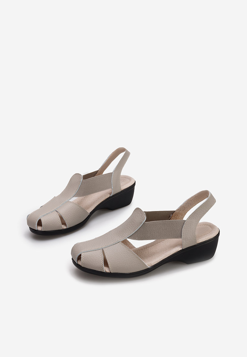 Sivé sandale na nizkom opatku Melona V4