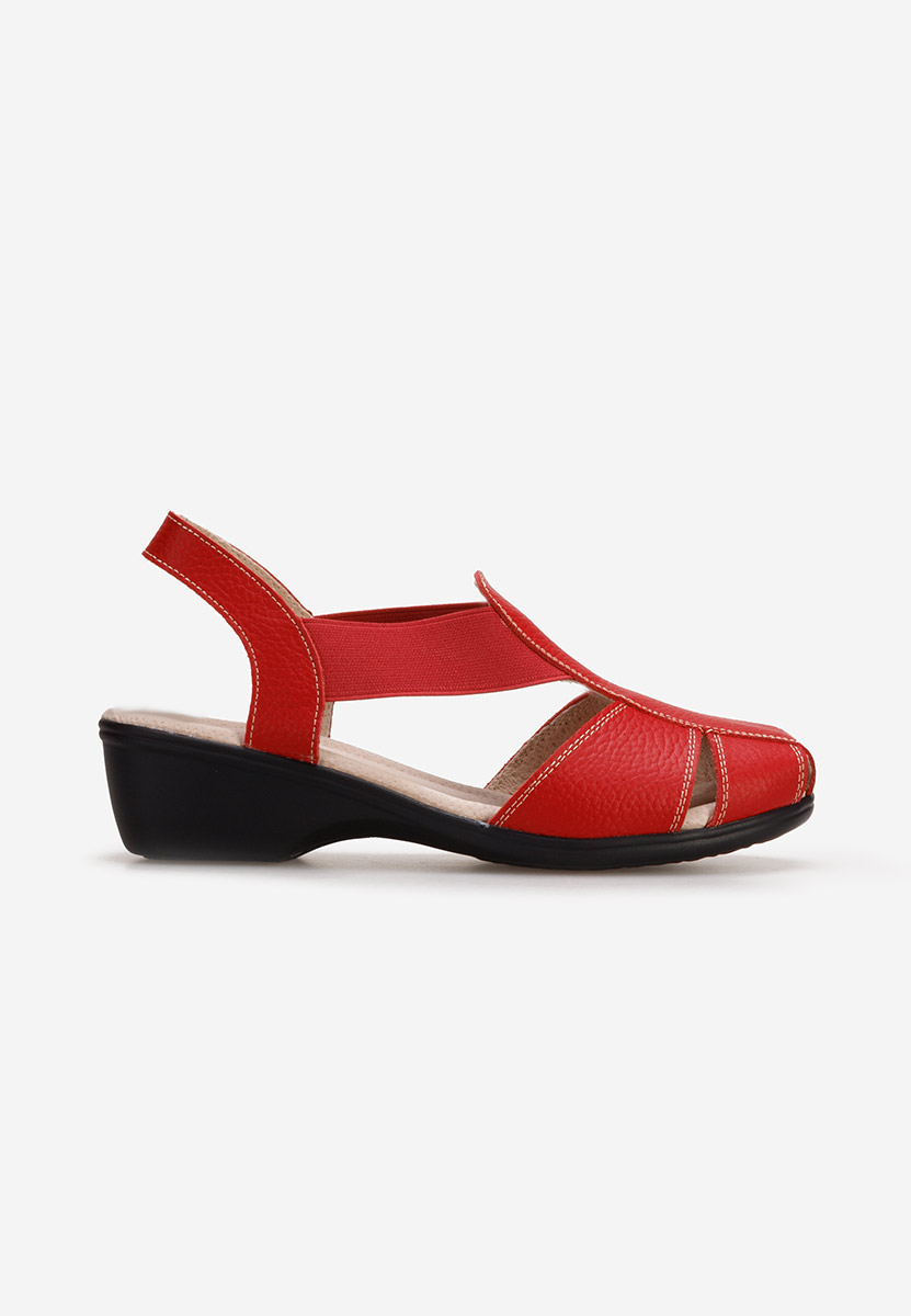 Červené sandale na nizkom opatku Melona V4