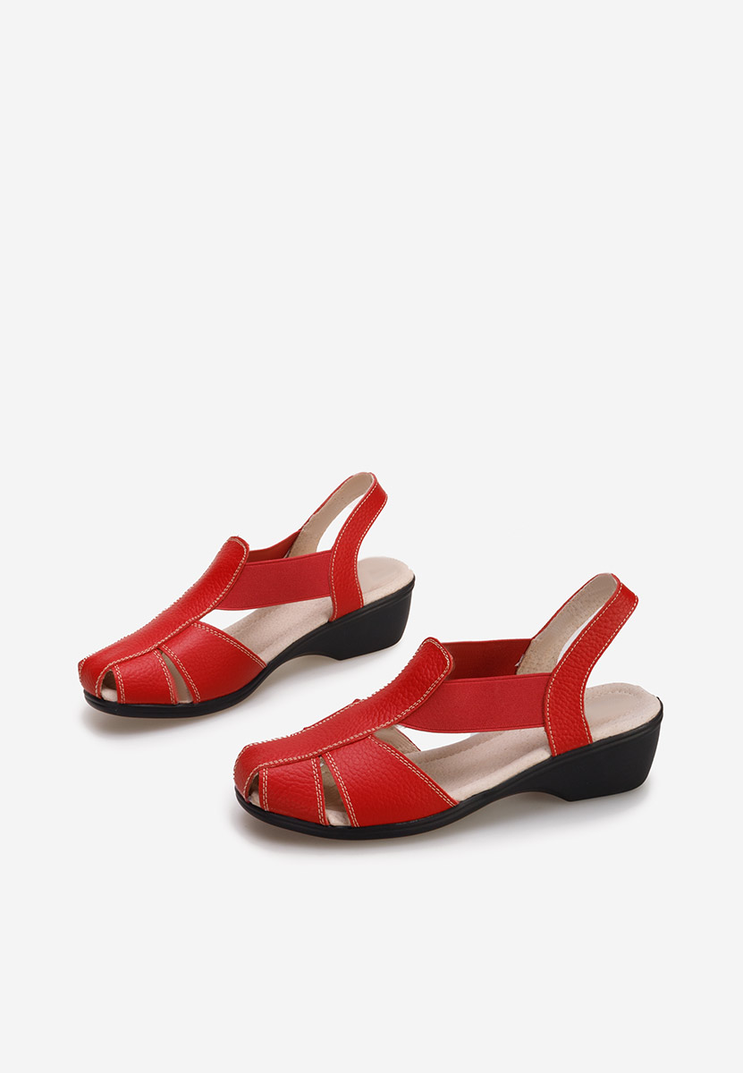 Červené sandale na nizkom opatku Melona V4