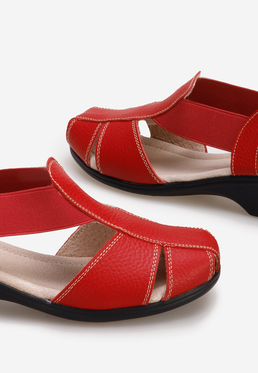 Červené sandale na nizkom opatku Melona V4