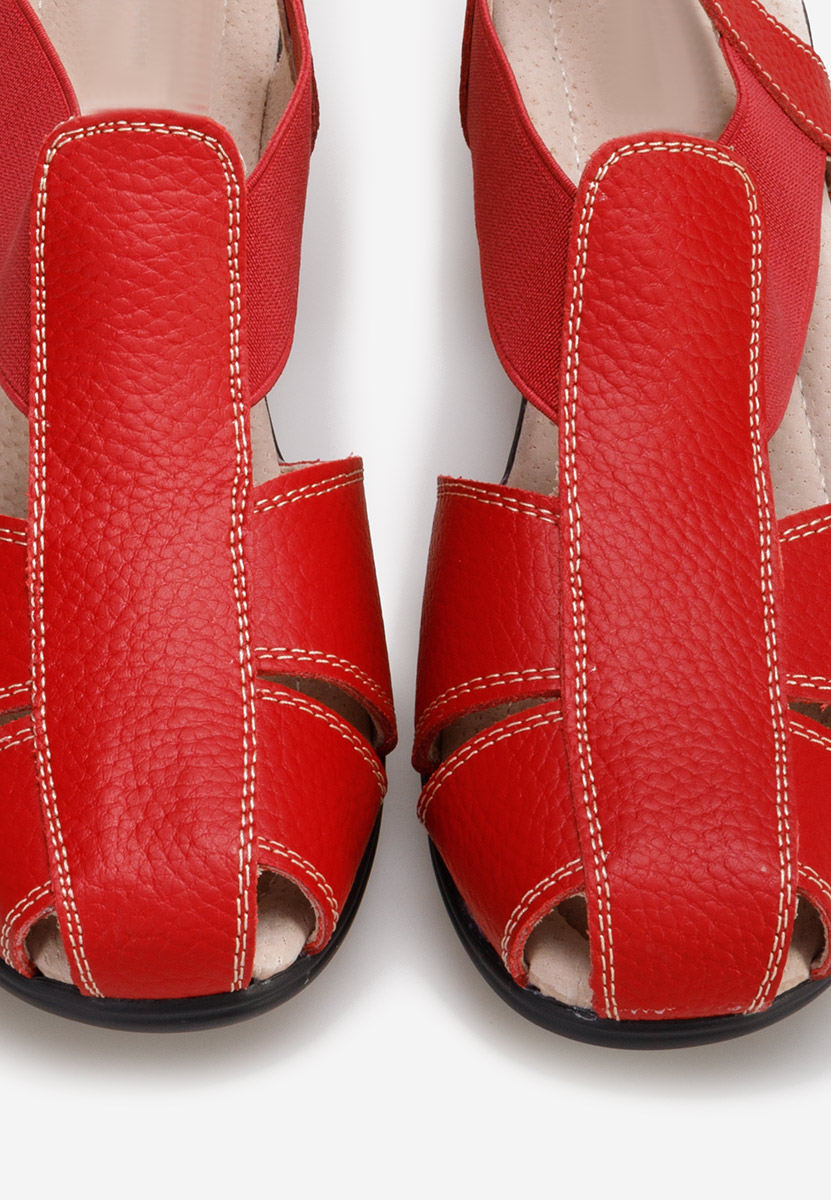 Červené sandale na nizkom opatku Melona V4