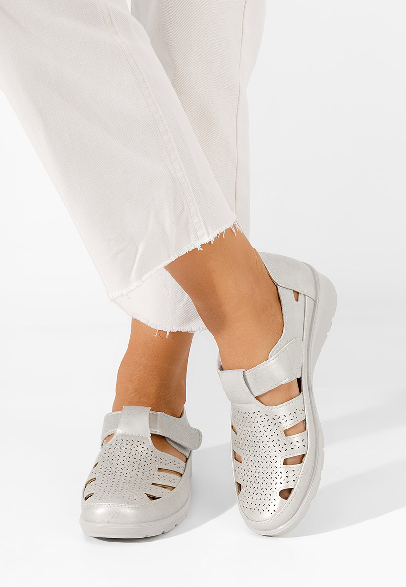 Strieborné dámske espadrilky Gerania