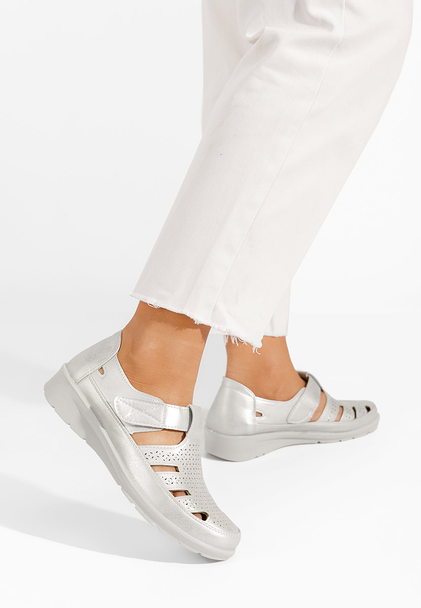 Strieborné dámske espadrilky Gerania