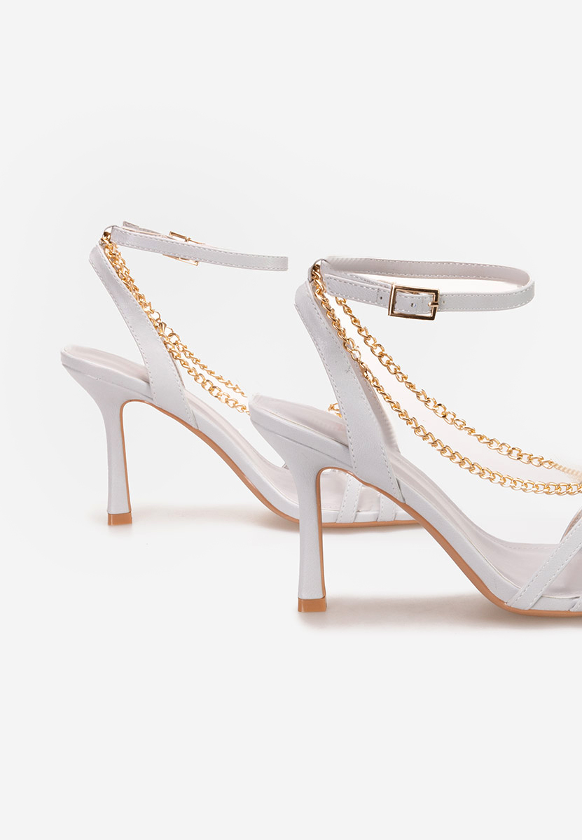 Sivé sandále na tenkom podpätku Areia