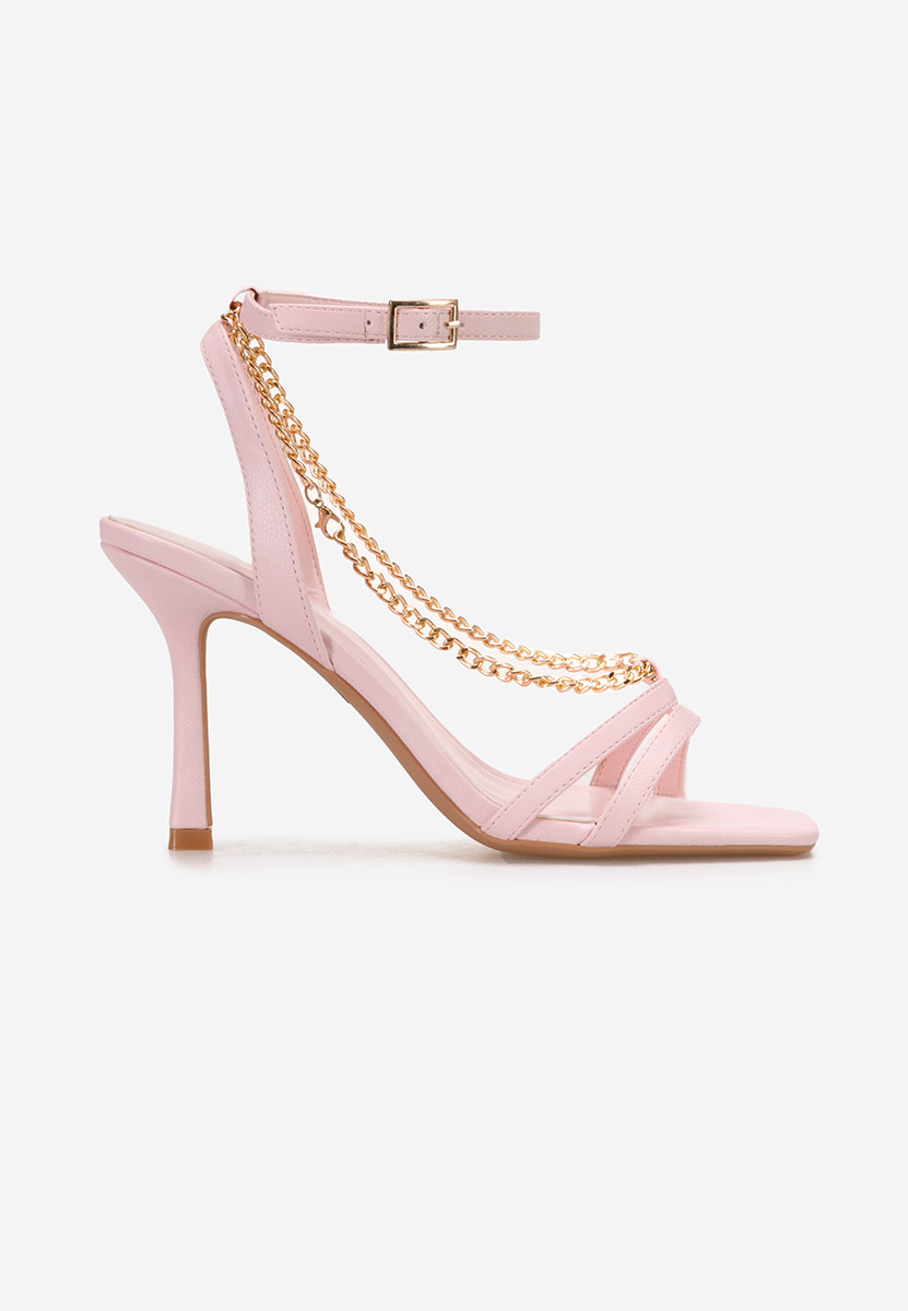 Ružové sandále s ozdobnými kamienkami Areia