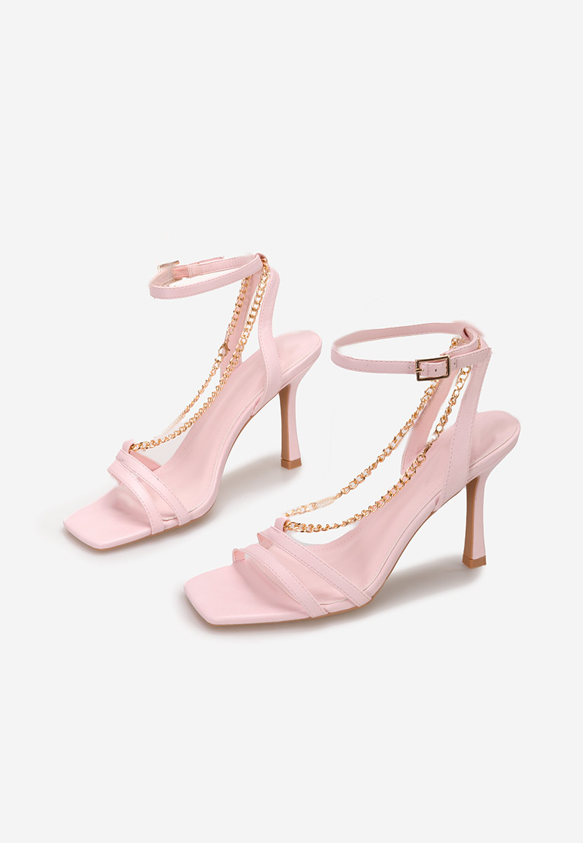 Ružové sandále s ozdobnými kamienkami Areia