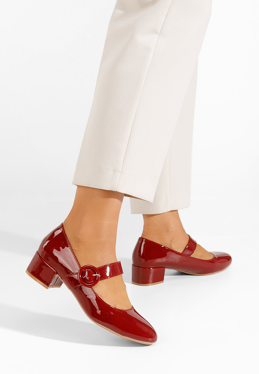 Červené lodičky na nízkom opätku Adevana