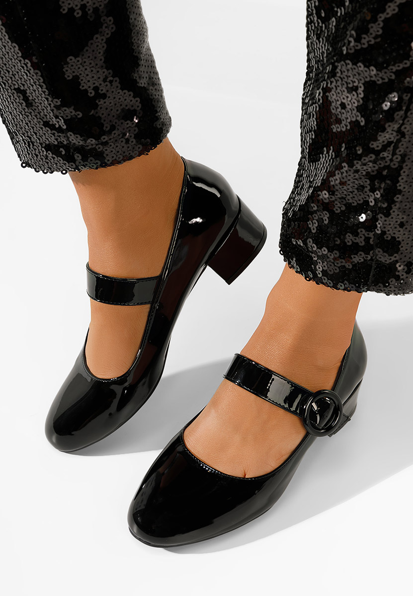 Čierne lodičky na nízkom opätku Adevana