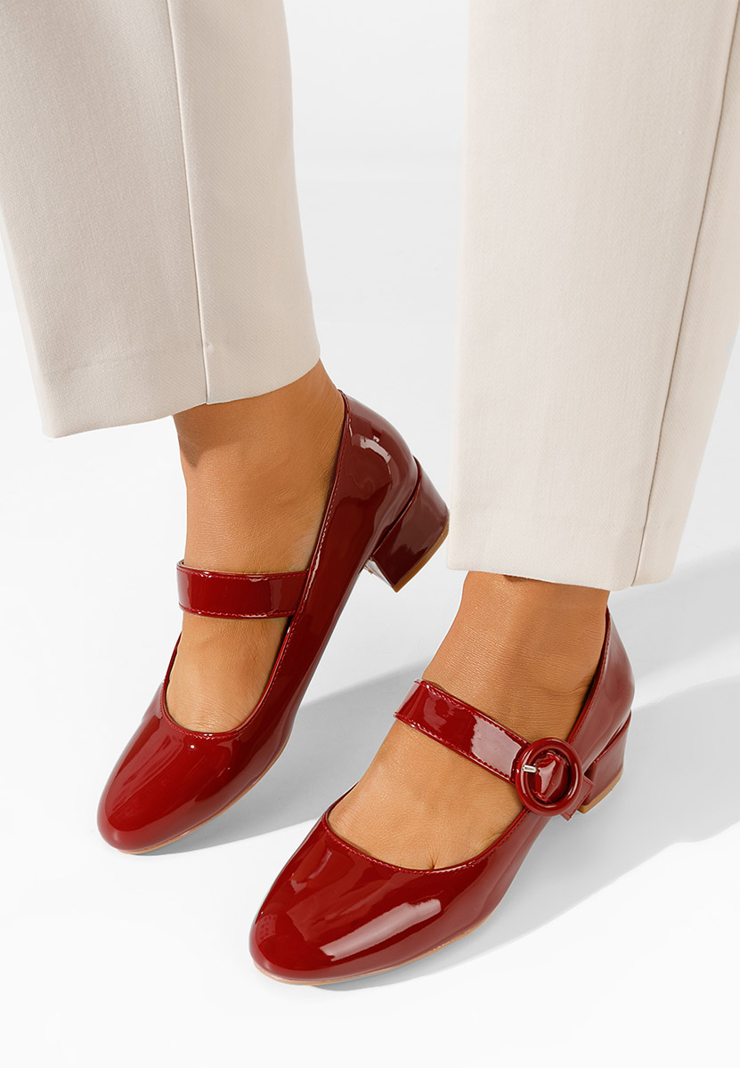 Červené lodičky na nízkom opätku Adevana