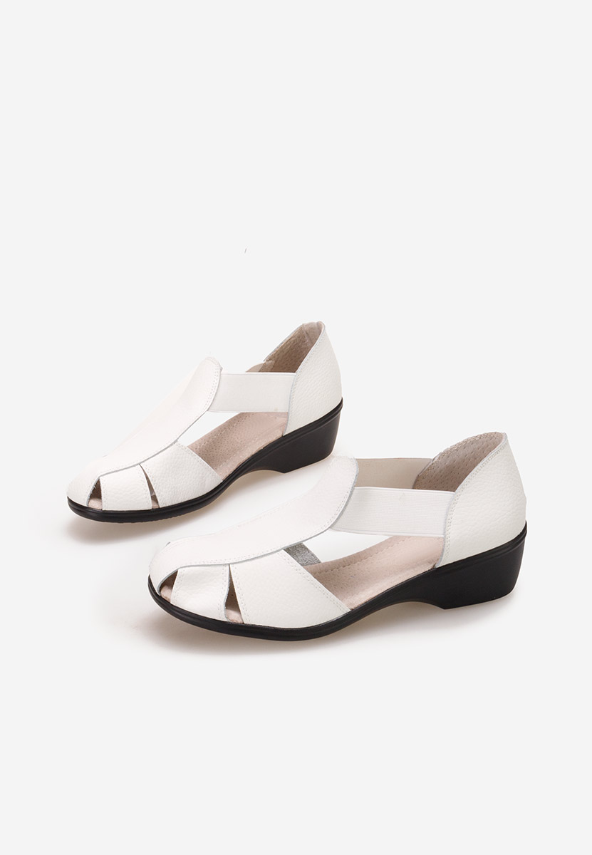 Biele sandale na nizkom opatku Melona V3