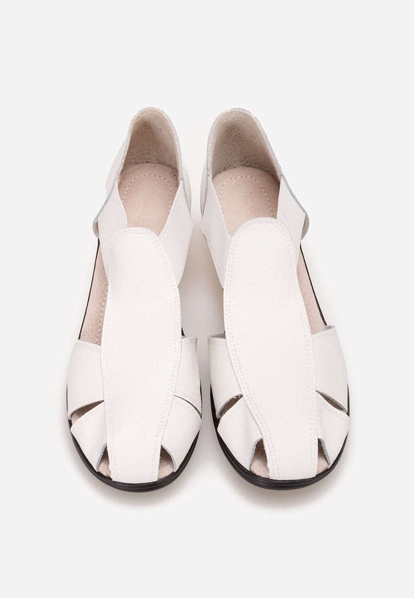 Biele sandale na nizkom opatku Melona V3