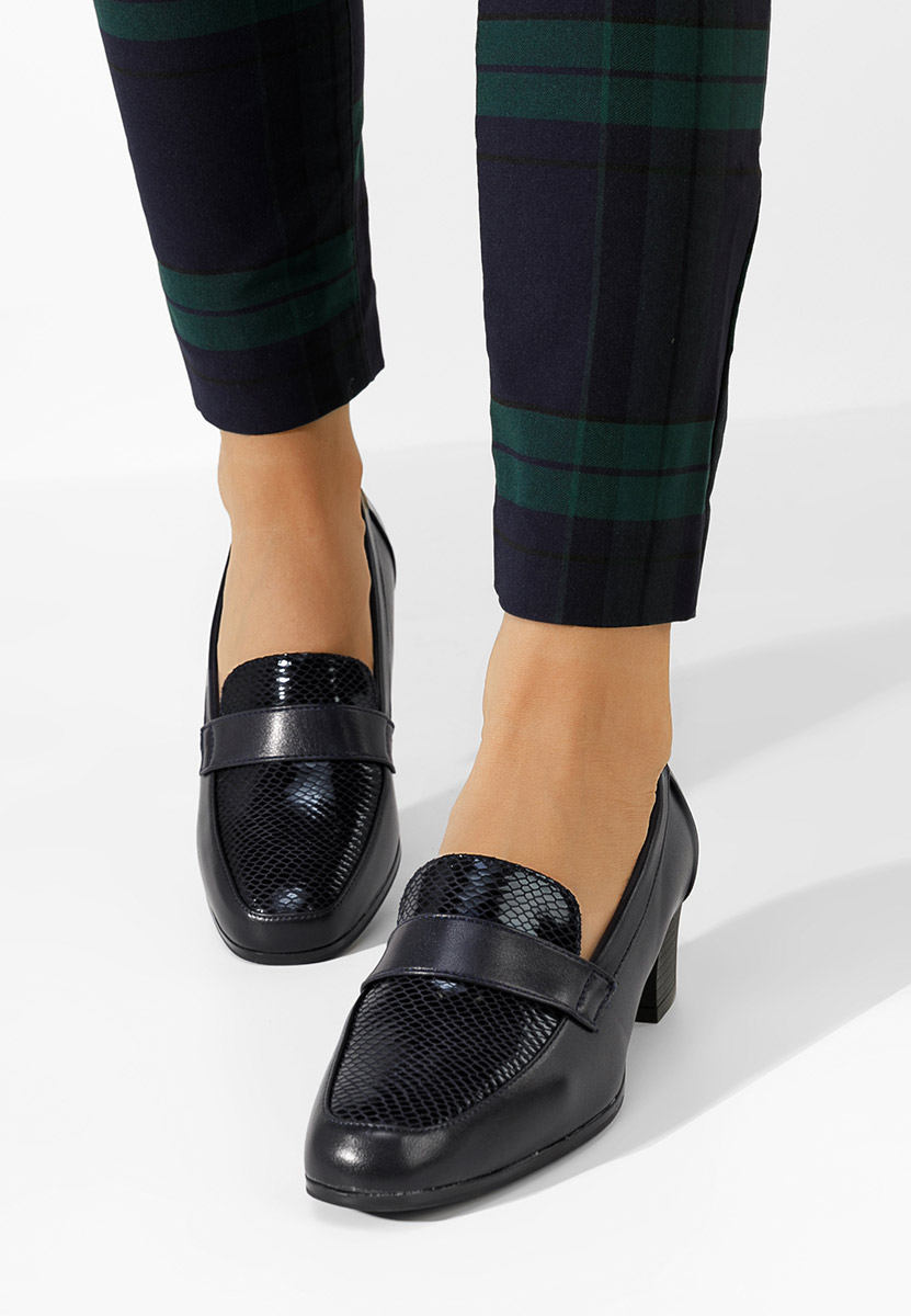 Tmavomdoré mokasíny na opätku Elidera