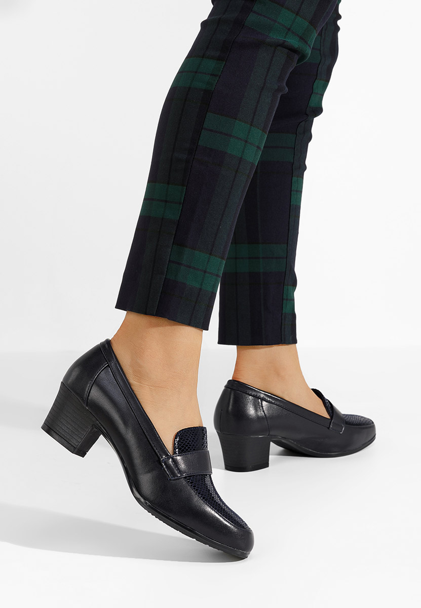 Tmavomdoré mokasíny na opätku Elidera